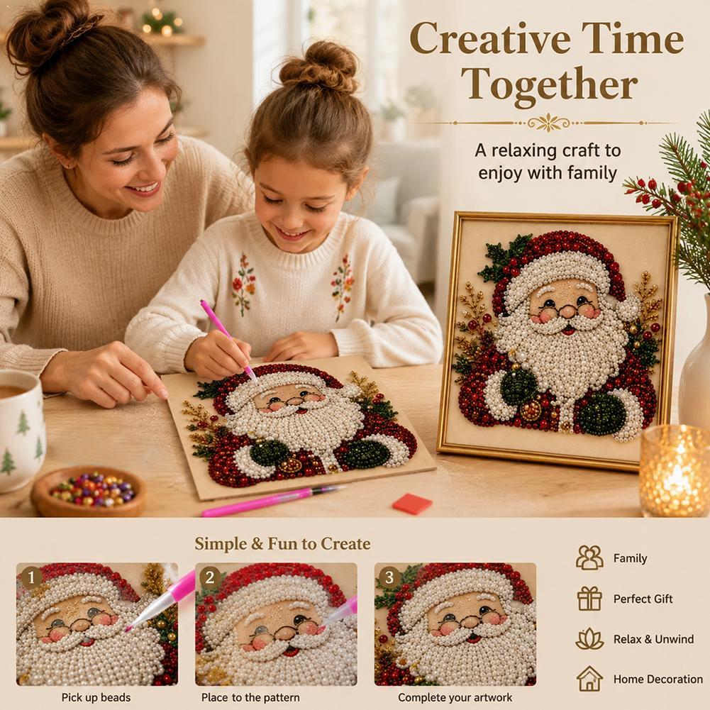 Christmas Santa Claus Pearl Ar - Resin Art Work ulasan dan harga