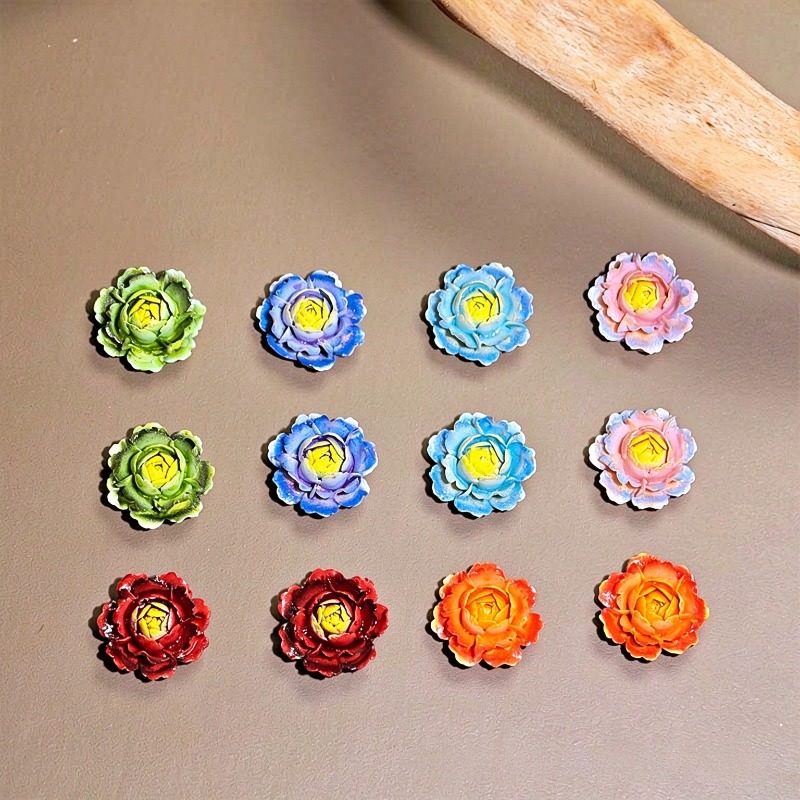 50pcs Mixed Color 3D Resin Ros - Resin Art Rose ulasan dan harga